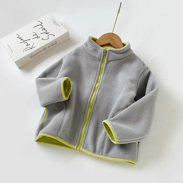 MQTIME  -   Boys Girls Fleece Coat Winter Kids Warm Casual Jackets Autumn Children Zipper Fashion Outerwear Clothes 3-10 Years Old